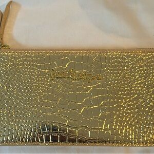 Lilly Pulitzer Gold Embossed Leather Zippered Wallet
